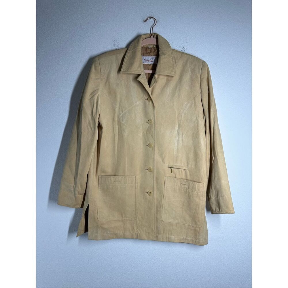 Rare Vintage Citylife Faux Suede Women’s Blazer Lined Button Up Sz L See Notes